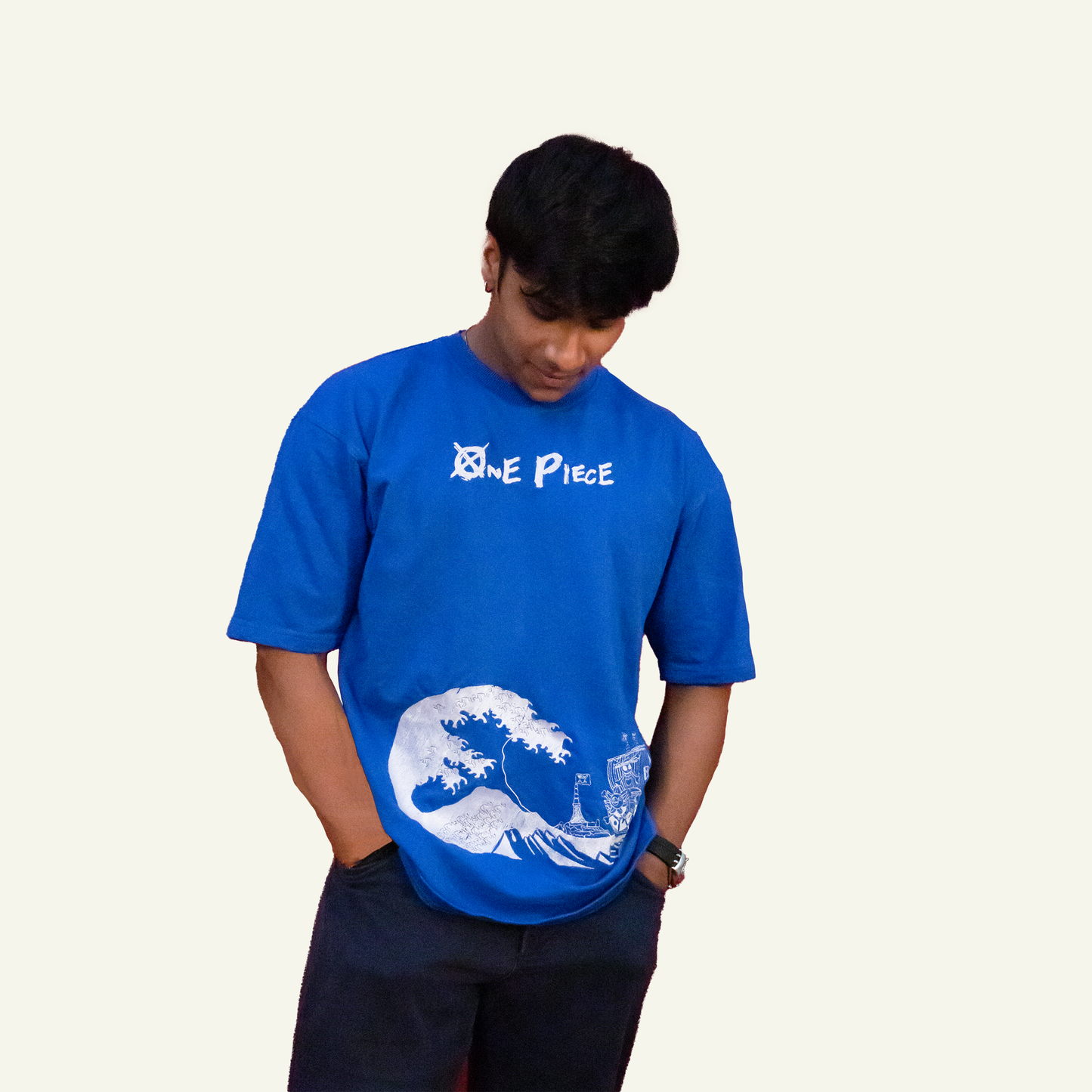 One Piece Embroidered Unisex Oversized T-shirt