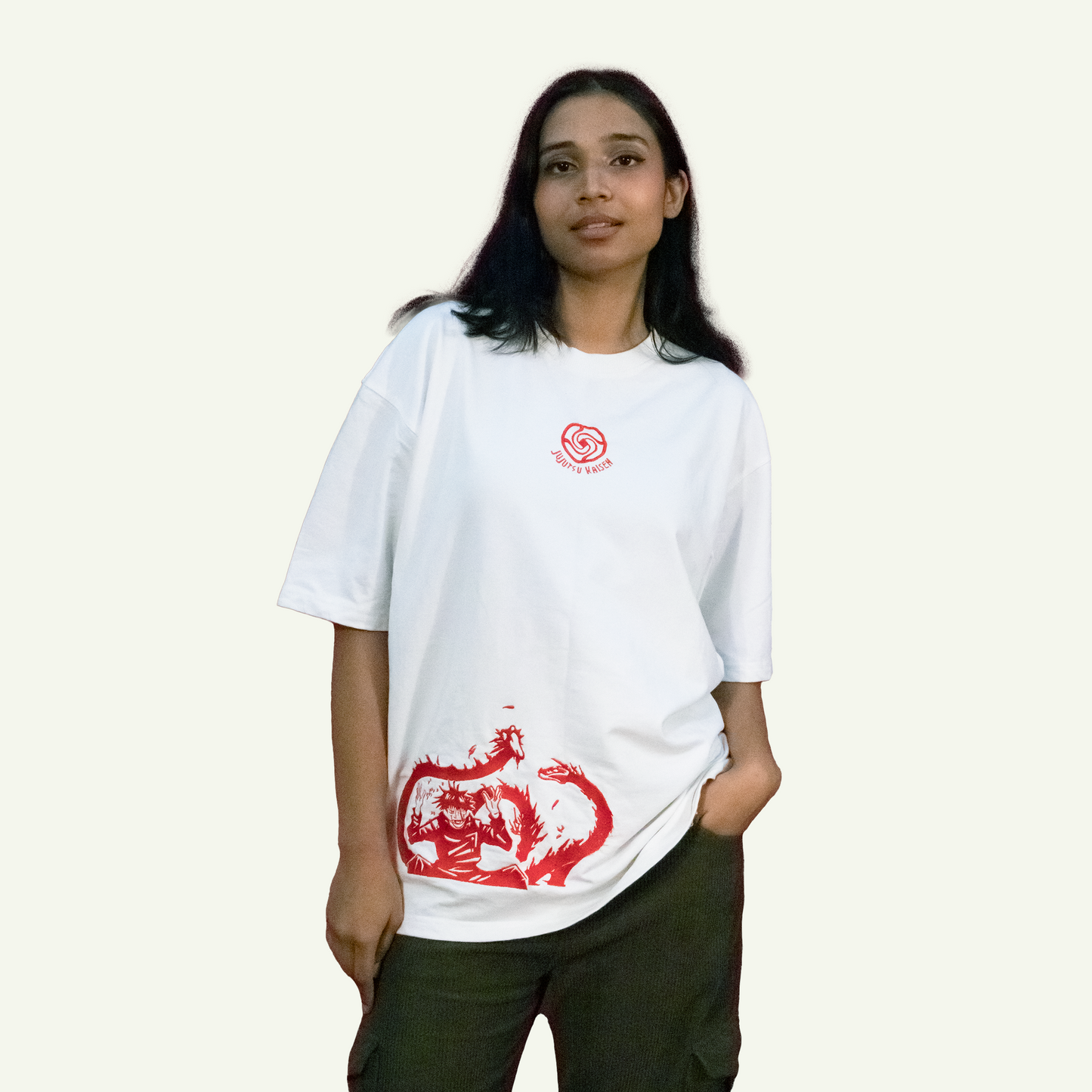 Jujutsu Kaisen Embroidered Unsex Oversized T-shirt