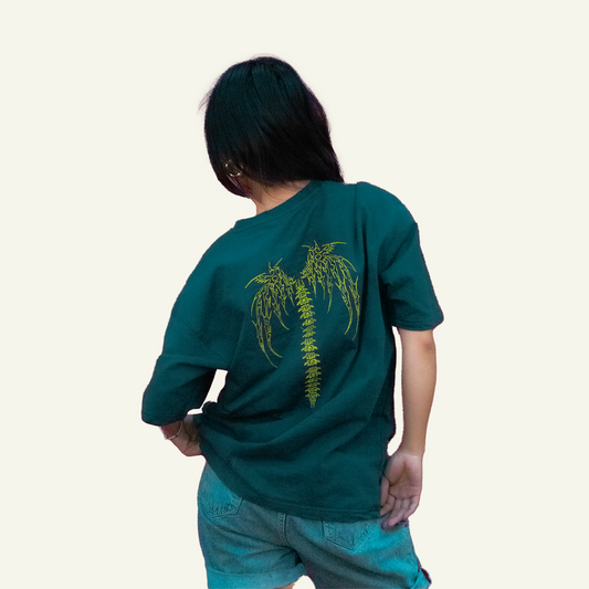 Dark Green Embroidered Unisex Oversized T-shirt