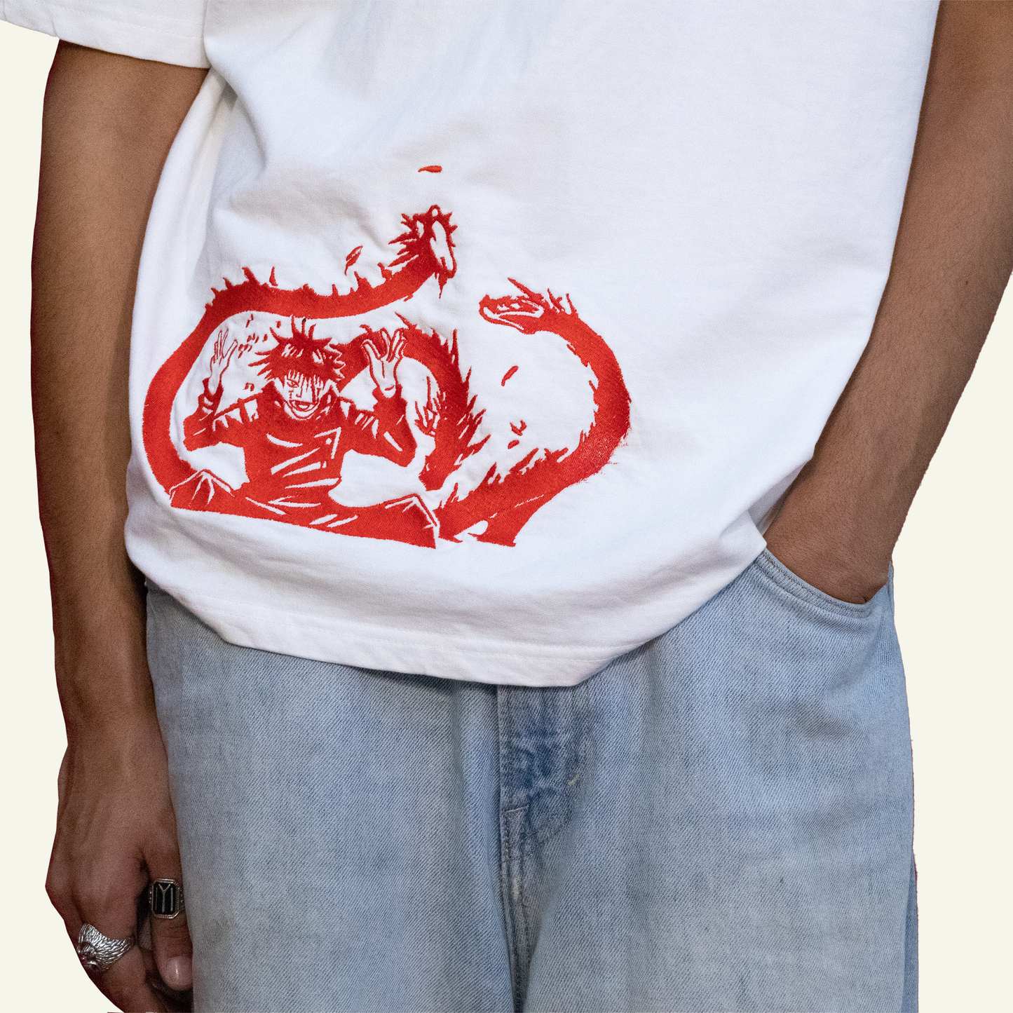 Jujutsu Kaisen Embroidered Unsex Oversized T-shirt