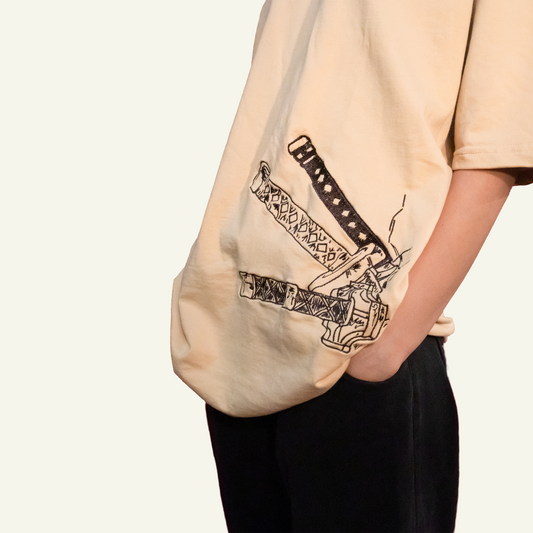 Three Sword Embroidered Unisex Oversized T-shirt
