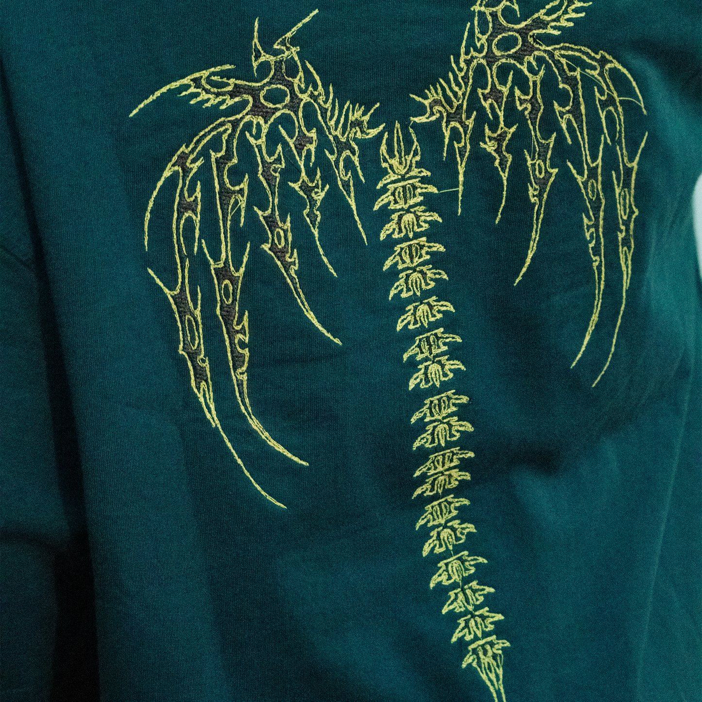 Dark Green Embroidered Unisex Oversized T-shirt