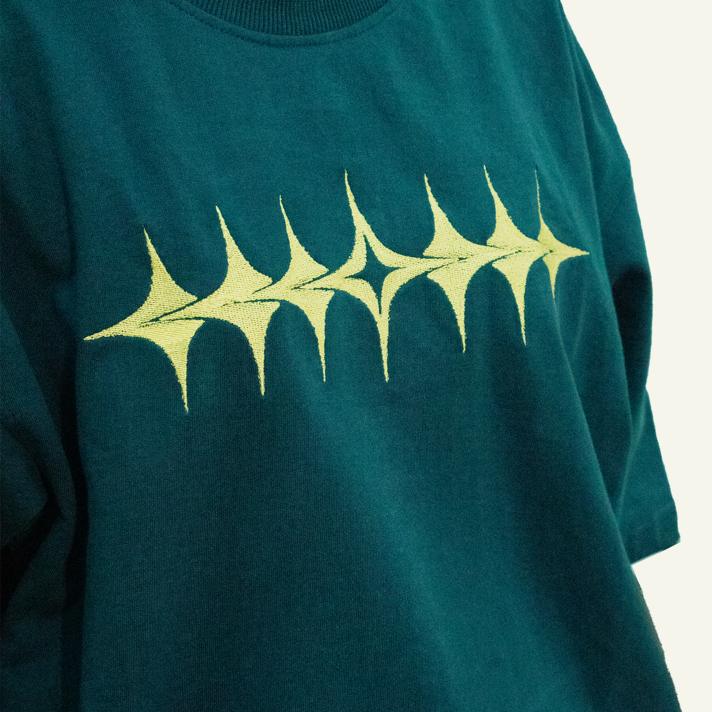 Dark Green Embroidered Unisex Oversized T-shirt