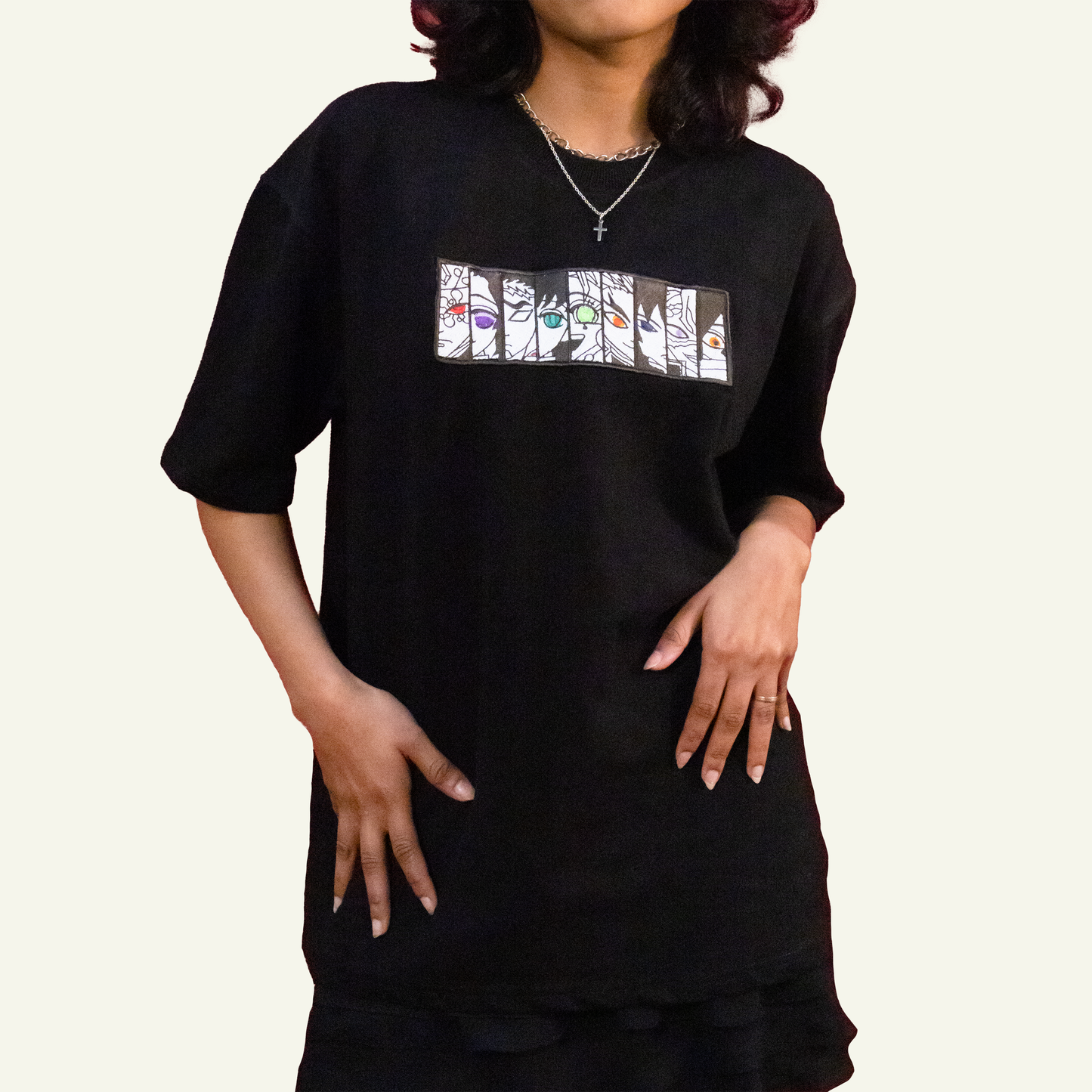 Demon Slayer Embroidered Unisex Oversized T-shirt